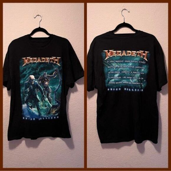 Megadeth Concert T Shirt Mens XL Double Sided Black. - Picture 1 of 4